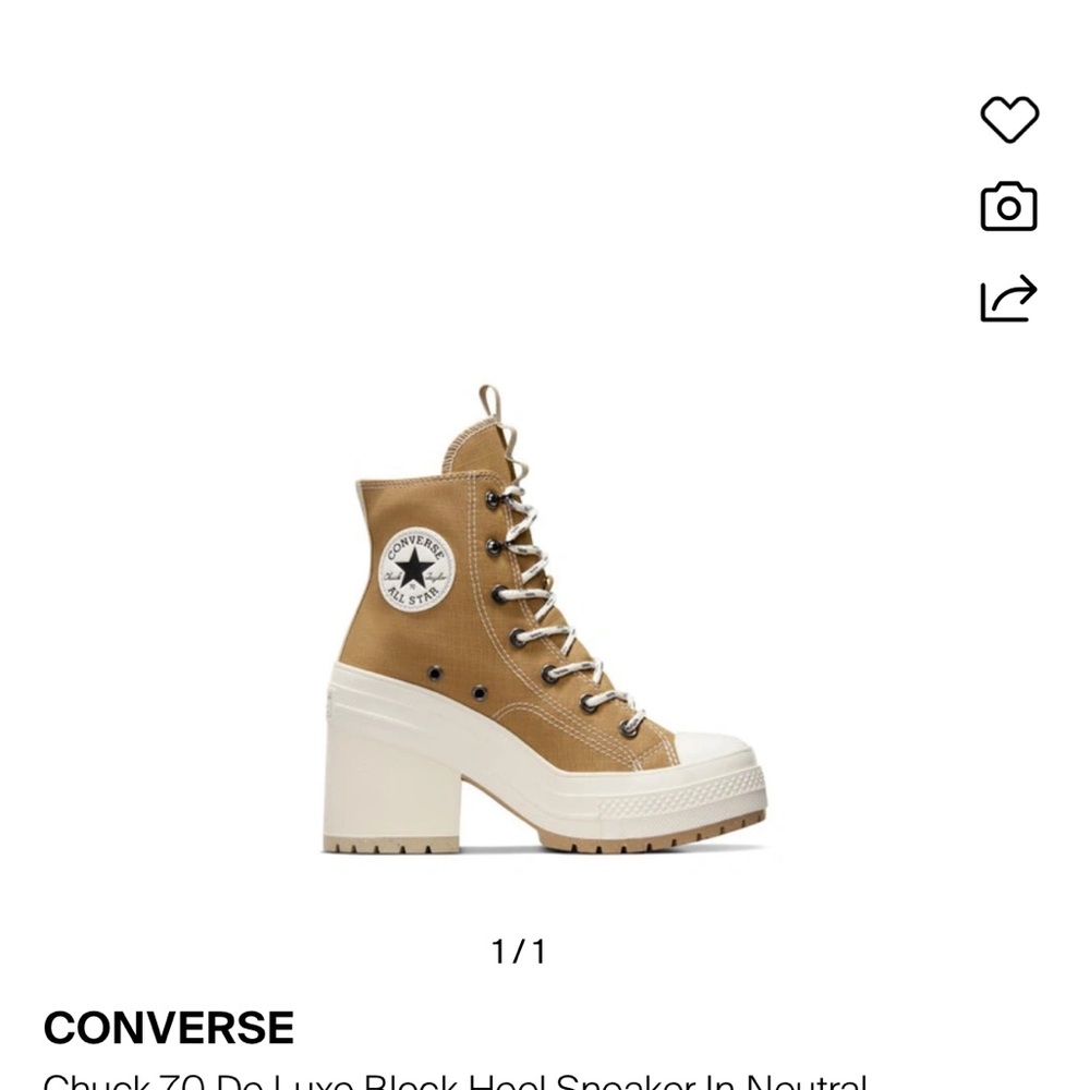 Converse 70 De Luxe Block Heel Sneaker in Neutral  W 10